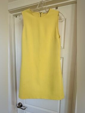 Alice + Olivia Bright Yellow Sleeveless Shift Mini Dress $398